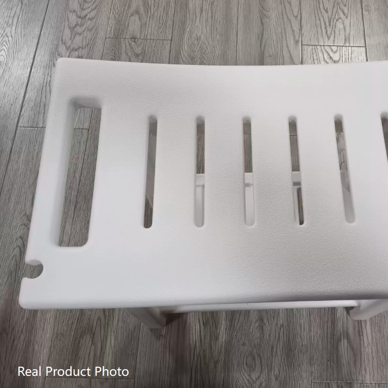 Modern Minimalist Curved Rectangular HDPE Plastic Waterproof Low Stool Backless Armless For Bathroom