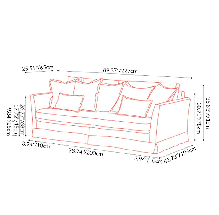 Classic Houndstooth Pattern Birch Wood Sofa – Minimalist Understated Elegant Sofa with 3/4 Seater for Living Room