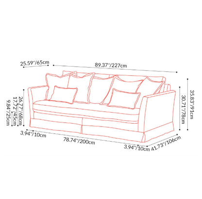 Classic Houndstooth Pattern Birch Wood Sofa – Minimalist Understated Elegant Sofa with 3/4 Seater for Living Room