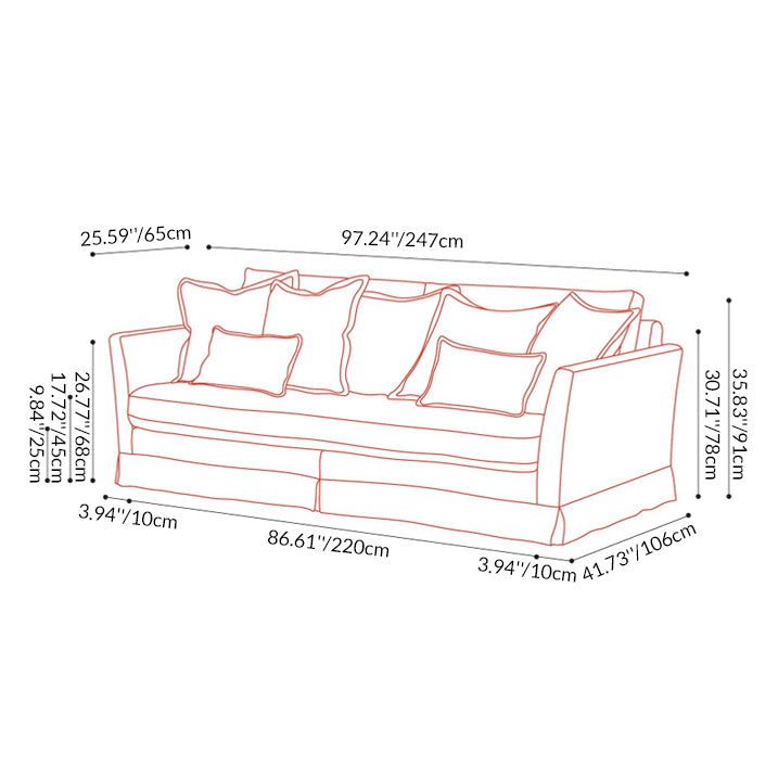 Classic Houndstooth Pattern Birch Wood Sofa – Minimalist Understated Elegant Sofa with 3/4 Seater for Living Room