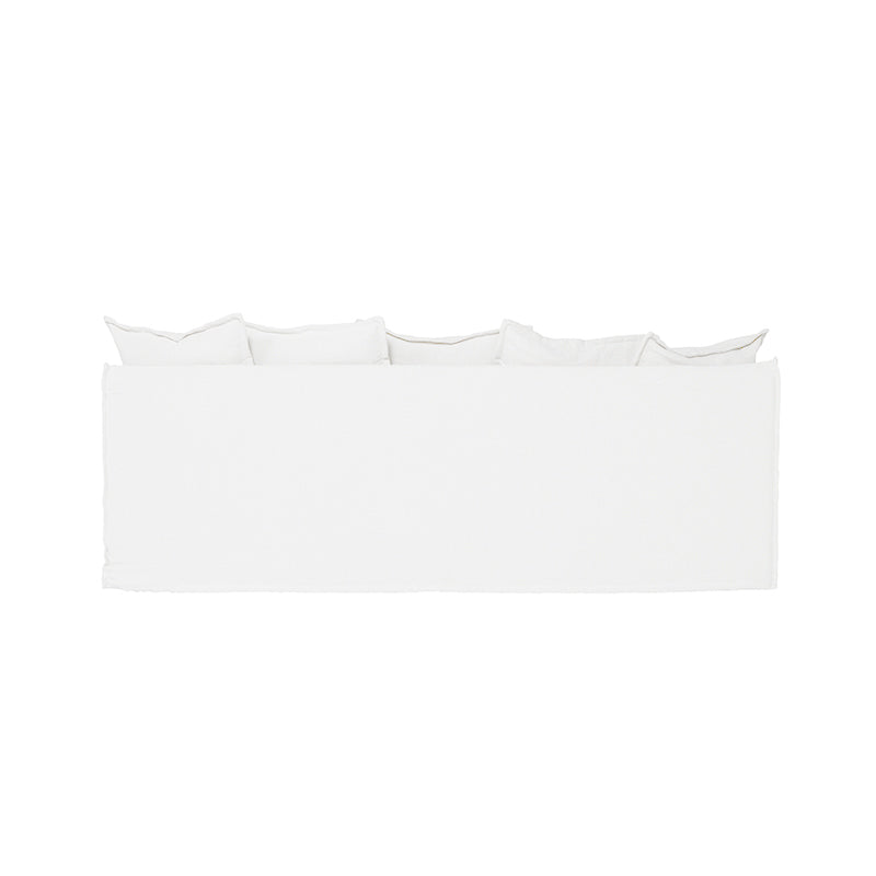 Moonlight White Linen Birch Wood Sofa - French Pure Soft-Touch Lounge Sofa With 3/4 Seater For Living Room