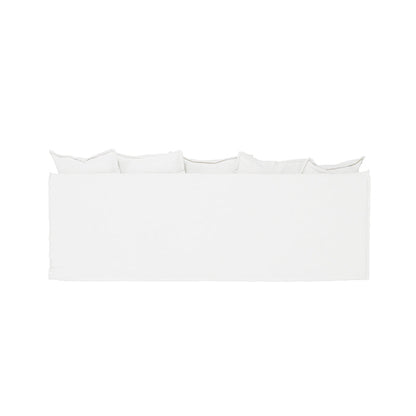 Moonlight White Linen Birch Wood Sofa - French Pure Soft-Touch Lounge Sofa With 3/4 Seater For Living Room