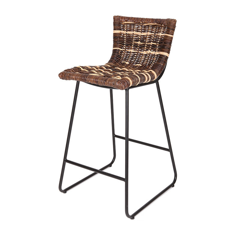 Farmhouse Rattan Bar Stool - Easy-Maneuver Rattan Cool Seating Bar Dining Stool For Dining Room & Kitchen