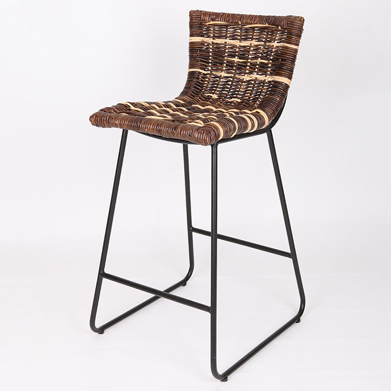 Farmhouse Rattan Bar Stool - Easy-Maneuver Rattan Cool Seating Bar Dining Stool For Dining Room & Kitchen