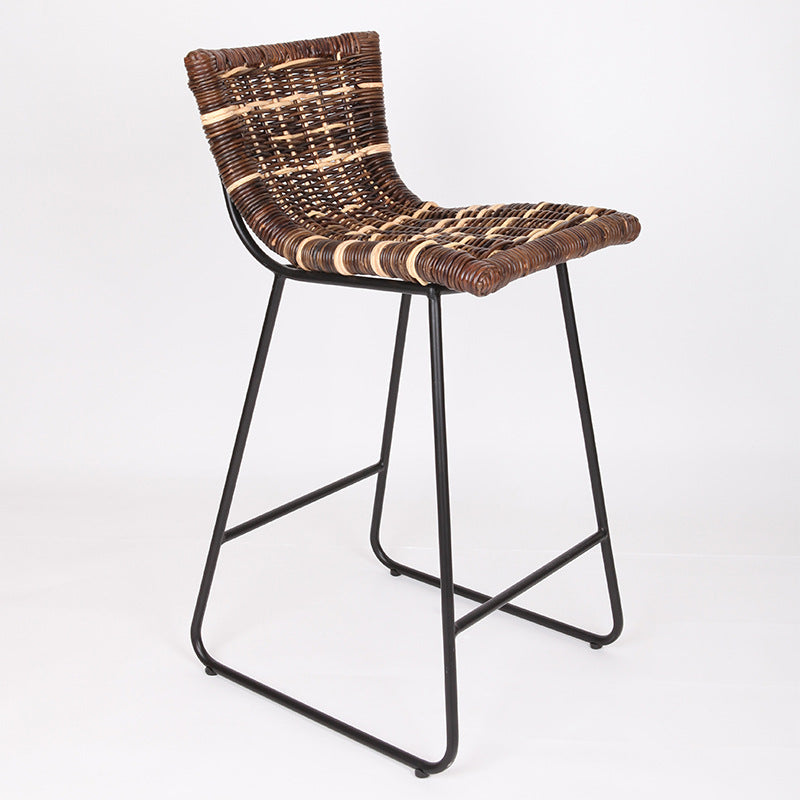 Farmhouse Rattan Bar Stool - Easy-Maneuver Rattan Cool Seating Bar Dining Stool For Dining Room & Kitchen