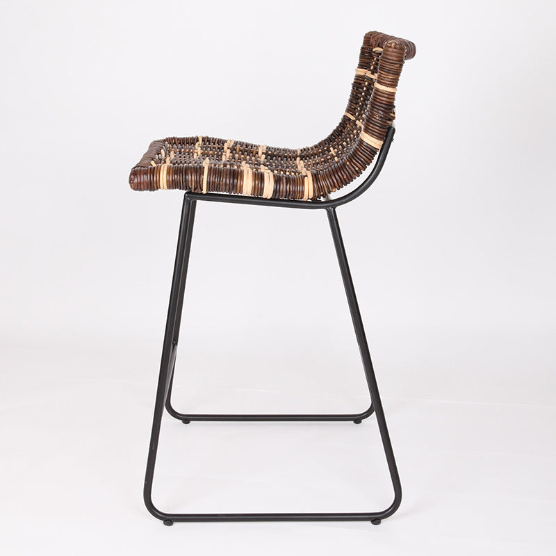 Farmhouse Rattan Bar Stool - Easy-Maneuver Rattan Cool Seating Bar Dining Stool For Dining Room & Kitchen