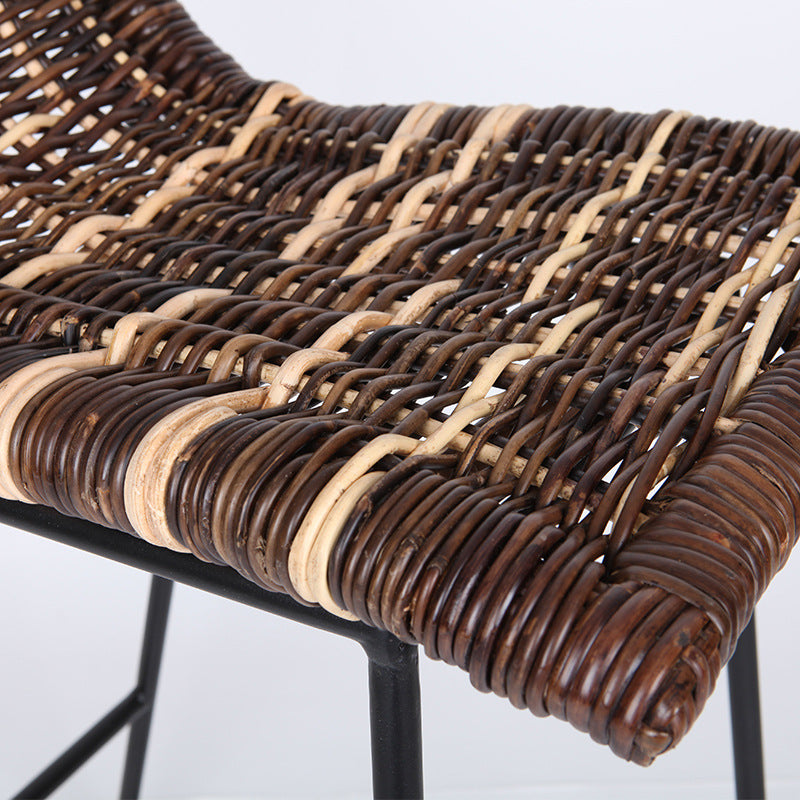Farmhouse Rattan Bar Stool - Easy-Maneuver Rattan Cool Seating Bar Dining Stool For Dining Room & Kitchen