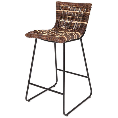 Farmhouse Rattan Bar Stool - Easy-Maneuver Rattan Cool Seating Bar Dining Stool For Dining Room & Kitchen