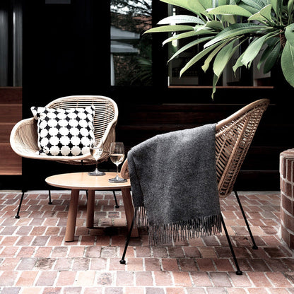 Durable Rattan & Iron Frame Armchair - Lightweight Versatile Chair For Garden