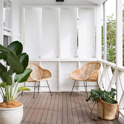 Durable Rattan & Iron Frame Armchair - Lightweight Versatile Chair For Garden