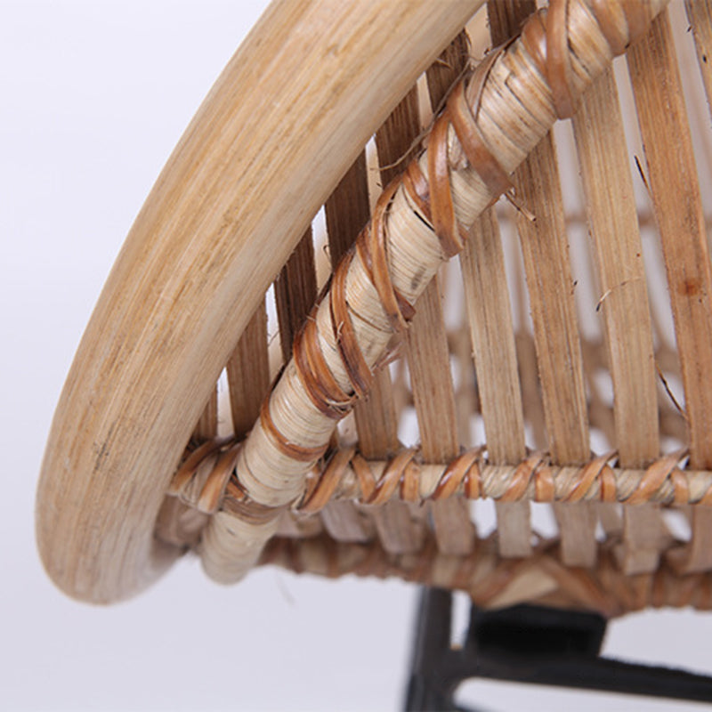 Durable Rattan & Iron Frame Armchair - Lightweight Versatile Chair For Garden