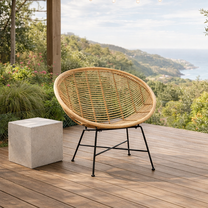 Circular Wrap-Around Rattan Chair - Ergonomic Comfort Hand-Woven & Breathable Chair For Garden