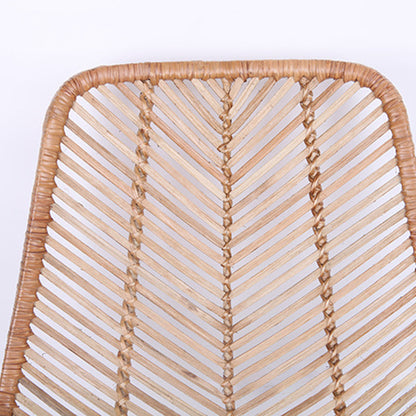 Boho-Style Rattan Weaving Bar Stool - Stable Support Airy Texture Backrest Stool For Dining Room & Kitchen