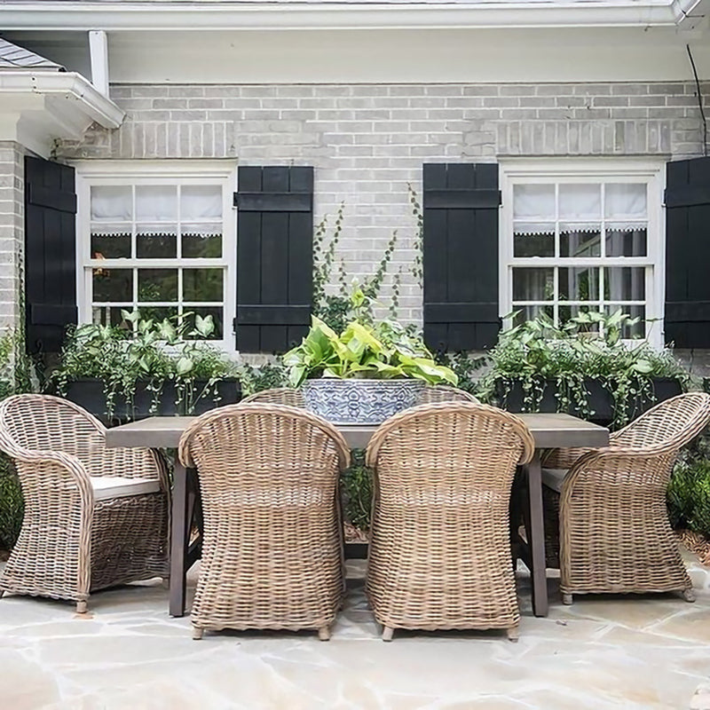 Premium Rattan Weaving Chair - Whimsical Curves Hand-Woven Bohemian Dining Chair For Dining Room & Garden