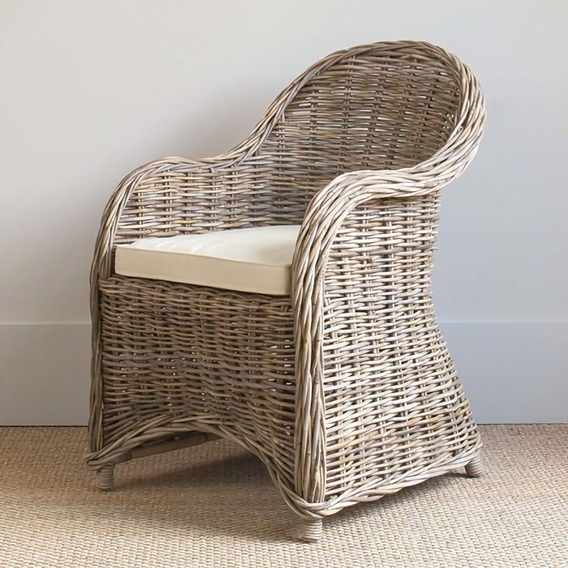 Premium Rattan Weaving Chair - Whimsical Curves Hand-Woven Bohemian Dining Chair For Dining Room & Garden