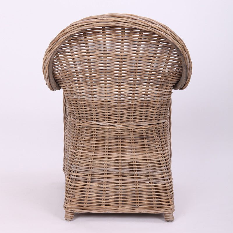 Premium Rattan Weaving Chair - Whimsical Curves Hand-Woven Bohemian Dining Chair For Dining Room & Garden