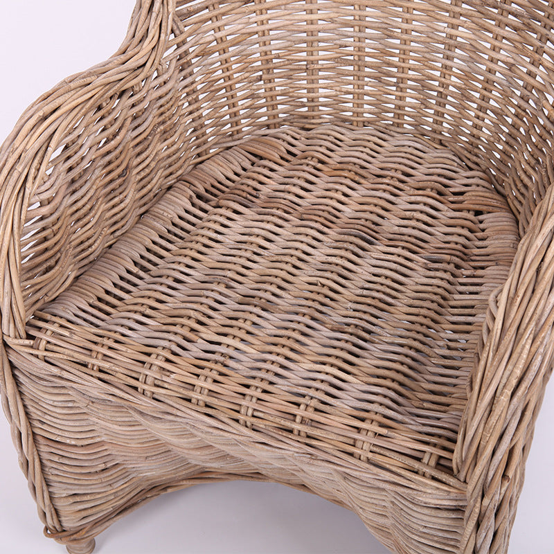 Premium Rattan Weaving Chair - Whimsical Curves Hand-Woven Bohemian Dining Chair For Dining Room & Garden