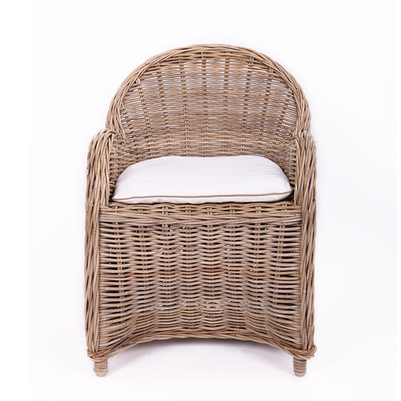 Premium Rattan Weaving Chair - Whimsical Curves Hand-Woven Bohemian Dining Chair For Dining Room & Garden
