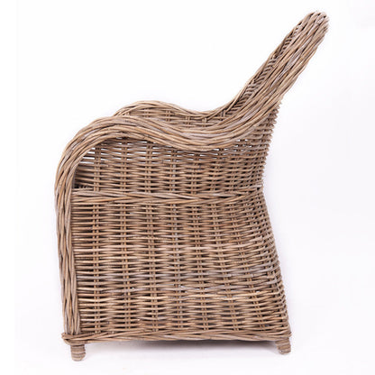 Premium Rattan Weaving Chair - Whimsical Curves Hand-Woven Bohemian Dining Chair For Dining Room & Garden