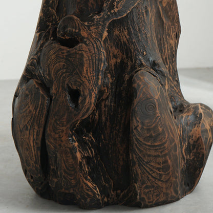 Traditional Chinese Natural Teak Wood Side Table - Hand-Carved Coffee Table For Living Room