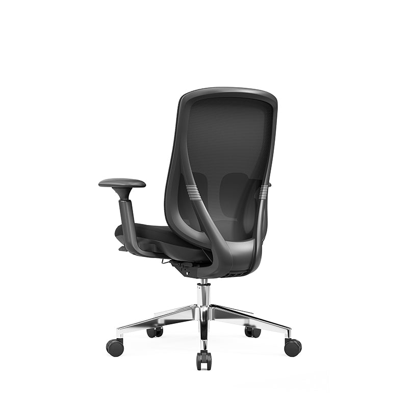 Long-Hour Comfort Ergonomic Office Chair - High-Resilience Seat Silent Casters & Aluminum Base Desk Chair For Home Office