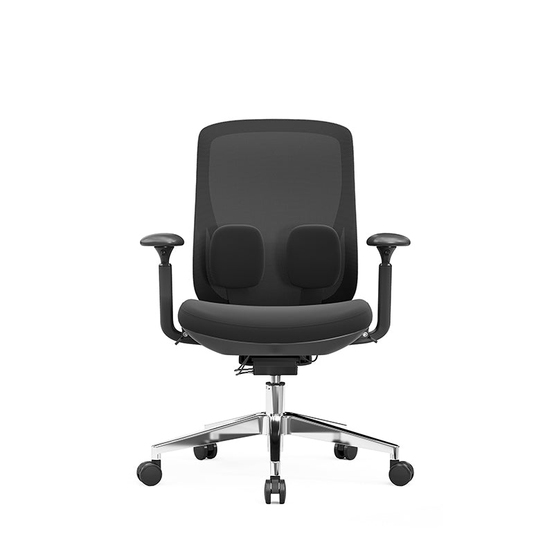 Long-Hour Comfort Ergonomic Office Chair - High-Resilience Seat Silent Casters & Aluminum Base Desk Chair For Home Office