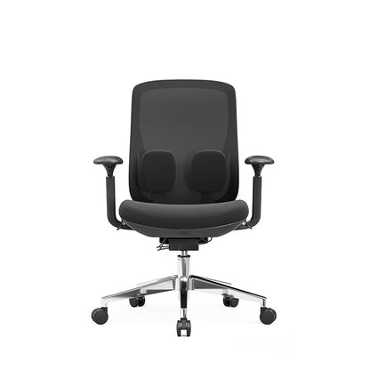 Long-Hour Comfort Ergonomic Office Chair - High-Resilience Seat Silent Casters & Aluminum Base Desk Chair For Home Office