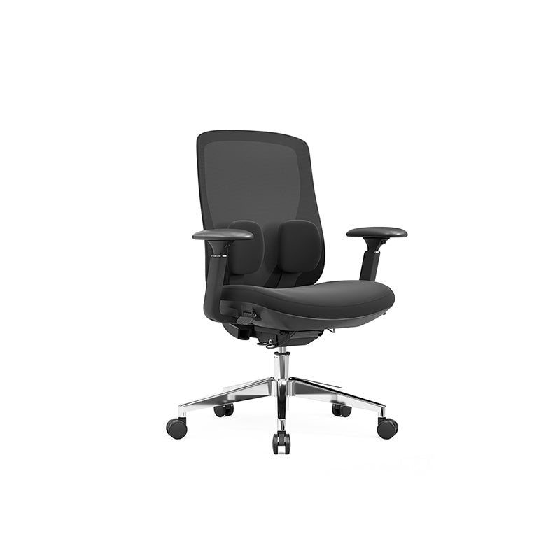Long-Hour Comfort Ergonomic Office Chair - High-Resilience Seat Silent Casters & Aluminum Base Desk Chair For Home Office