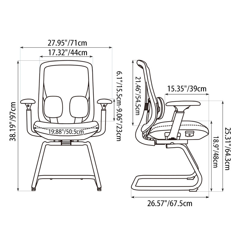 Saddle-Base Office Chair - 4D Adjustable Armrests & Adaptive Lumbar Support Mesh Conference Desk Chair For Home Office