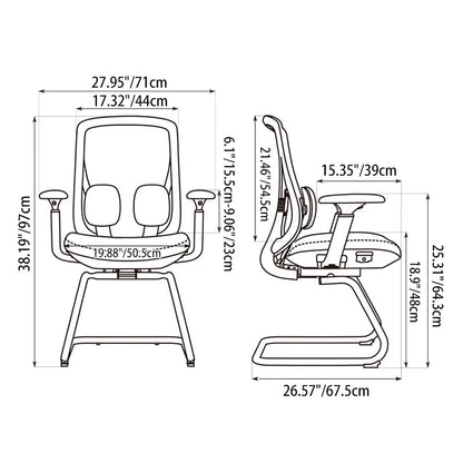 Saddle-Base Office Chair - 4D Adjustable Armrests & Adaptive Lumbar Support Mesh Conference Desk Chair For Home Office