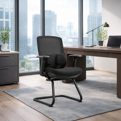 Saddle-Base Office Chair - 4D Adjustable Armrests & Adaptive Lumbar Support Mesh Conference Desk Chair For Home Office