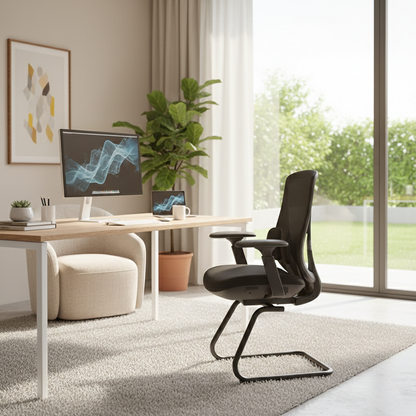Saddle-Base Office Chair - 4D Adjustable Armrests & Adaptive Lumbar Support Mesh Conference Desk Chair For Home Office
