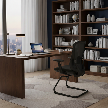 Saddle-Base Office Chair - 4D Adjustable Armrests & Adaptive Lumbar Support Mesh Conference Desk Chair For Home Office