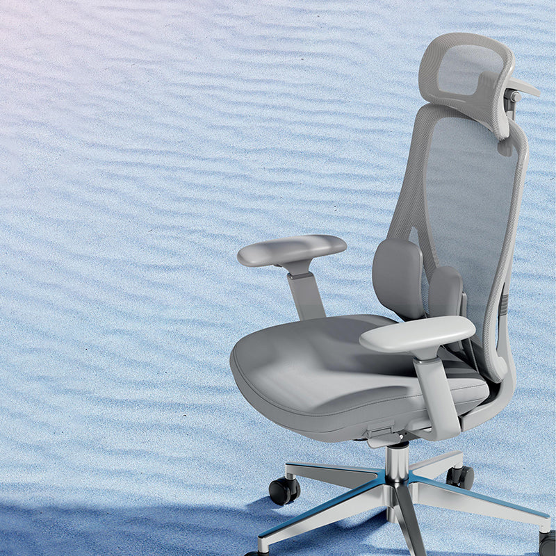 Modern Ergonomic High-Back Executive Chair - 4D Tri-Joint Headrest & Adaptive Lumbar Support Mesh Office Chair For Home Office