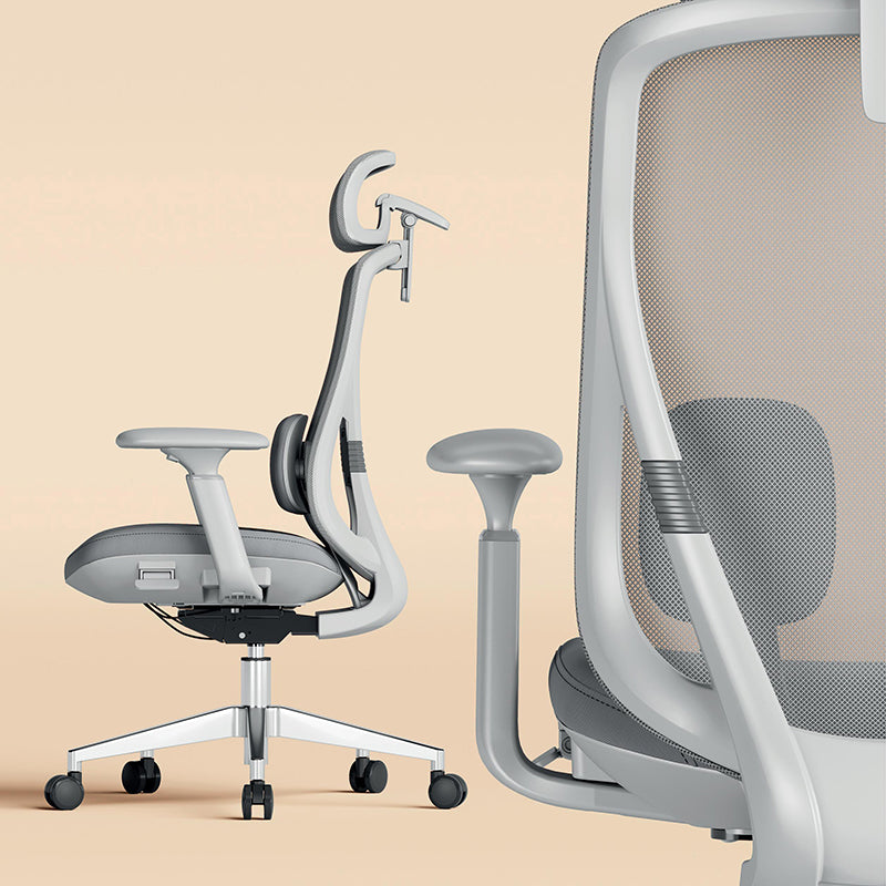 Modern Ergonomic High-Back Executive Chair - 4D Tri-Joint Headrest & Adaptive Lumbar Support Mesh Office Chair For Home Office
