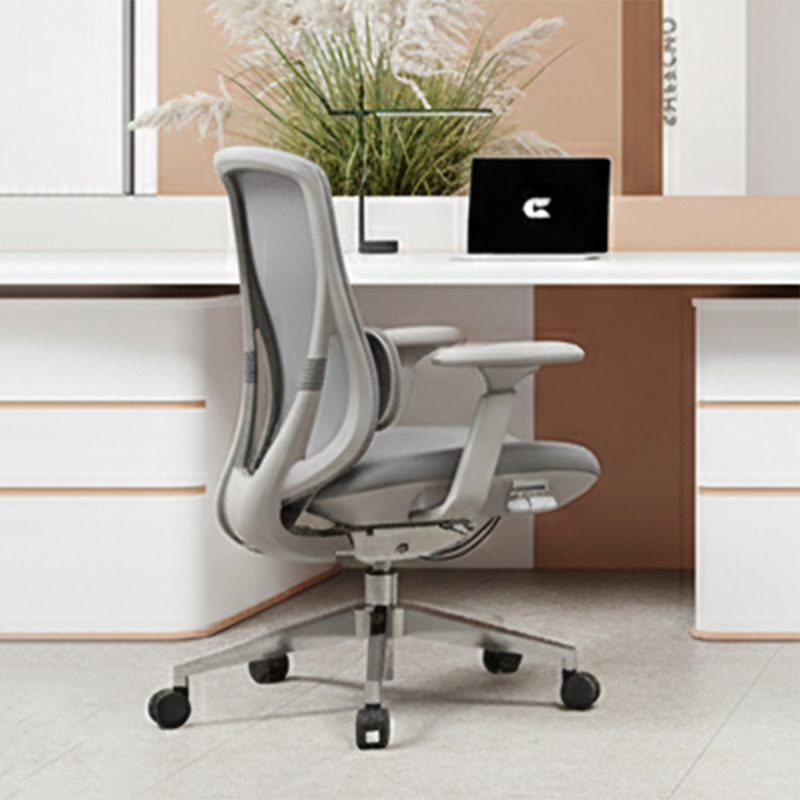 Modern Minimalist Cable-Controlled Office Chair - 360° Lumbar Adjust Heavy-Duty Aluminum Base & Safety Gas Lift Silent Caster Desk Chair For Home Office
