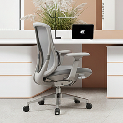 Modern Minimalist Cable-Controlled Office Chair - 360° Lumbar Adjust Heavy-Duty Aluminum Base & Safety Gas Lift Silent Caster Desk Chair For Home Office