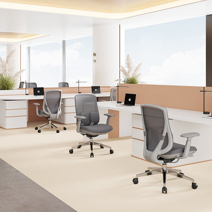 Modern Minimalist Cable-Controlled Office Chair - 360° Lumbar Adjust Heavy-Duty Aluminum Base & Safety Gas Lift Silent Caster Desk Chair For Home Office