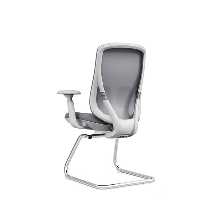 Modern Minimalist Sled Base Office Chair - Adaptive Lumbar Support & 4D Adjustable Armrest Mesh Conference Desk Chair For Home Office