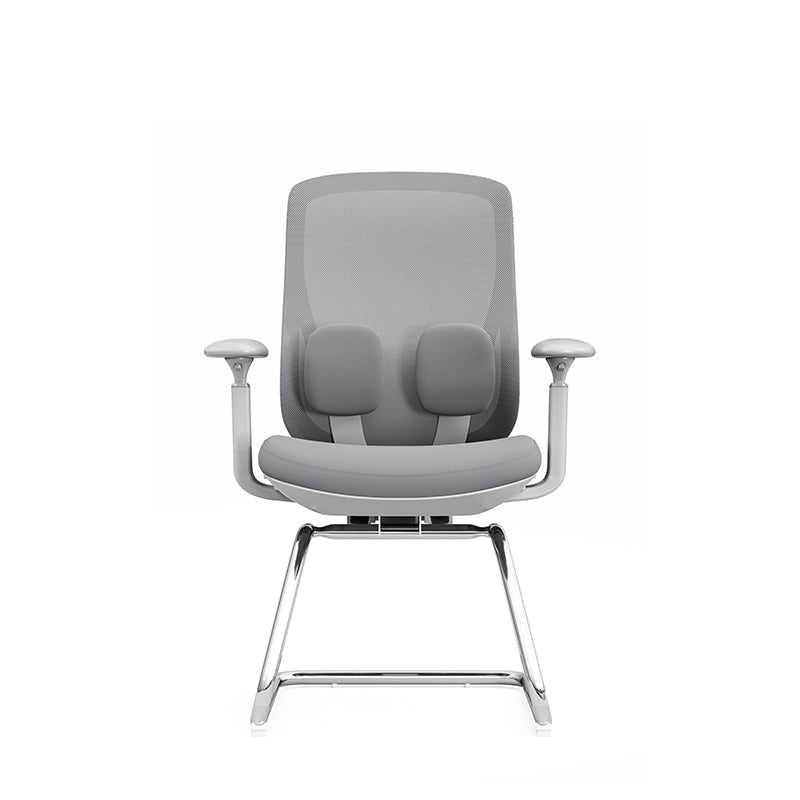 Modern Minimalist Sled Base Office Chair - Adaptive Lumbar Support & 4D Adjustable Armrest Mesh Conference Desk Chair For Home Office