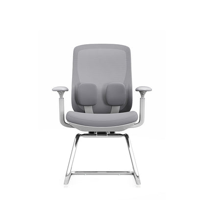 Modern Minimalist Sled Base Office Chair - Adaptive Lumbar Support & 4D Adjustable Armrest Mesh Conference Desk Chair For Home Office