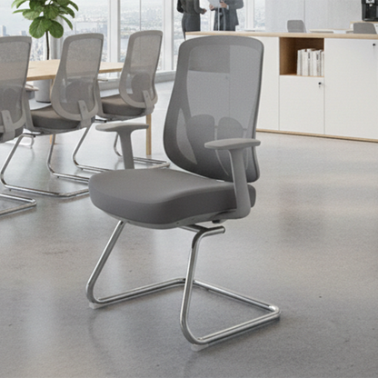 Modern Minimalist Mesh Bow Office Chair - Ergonomic Lumbar Support High-Resilience Sponge Cushion Desk Chair For Home Office