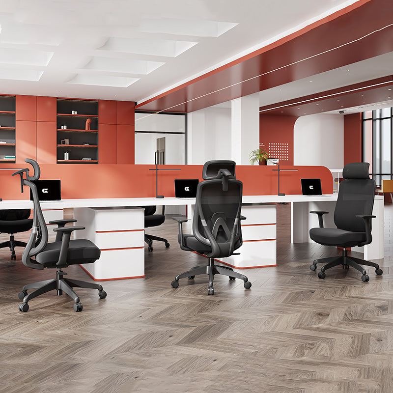Modern Minimalist High-Back Mesh Executive Desk Chair - 4D Adjustable Headrest & Lumbar Support Silent Caster Ergonomic Office Chair For Home Office