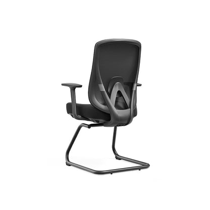 Sleek Minimalist Bow Reception Chair - Breathable Mesh Pressure-Relief Cushion High-Resilience Sponge Desk Chair For Home Office