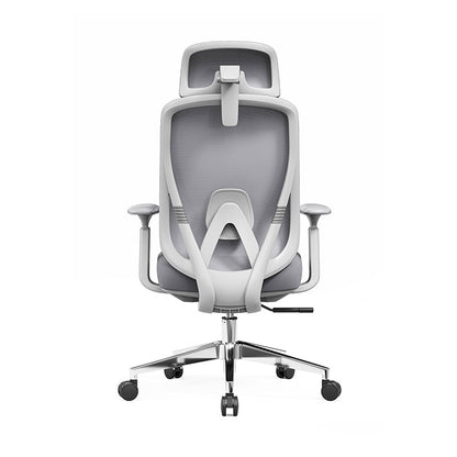 Modern Minimalist Grey High-Back Mesh Executive Chair - 4D Adjustable Headrest & Tilt Ergonomic Office Chair For Home Office