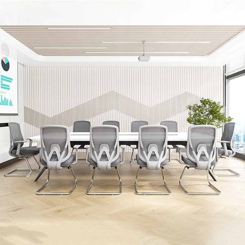 Modern Minimalist Mesh Bow Reception Chair - Tear-Resistant Mesh & Lumbar Support Business Use Desk Chair For Home Office