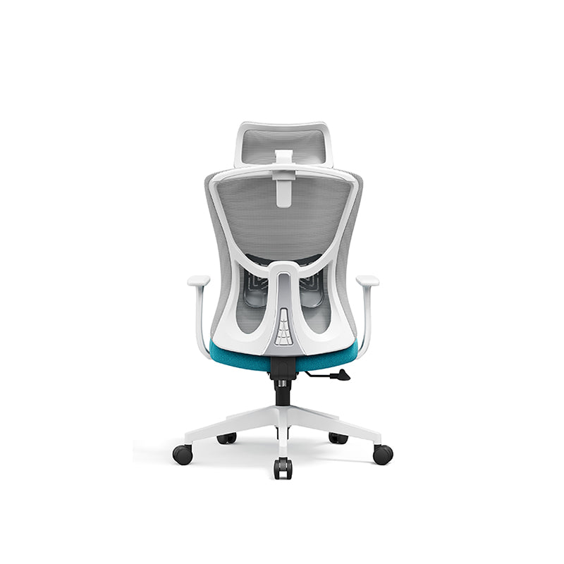 Modern Minimalist High-Back Mesh Office Chair - Adjustable Headrest Ergonomic Lumbar Support Silent Casters Desk Chair For Home Office