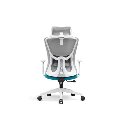 Modern Minimalist High-Back Mesh Office Chair - Adjustable Headrest Ergonomic Lumbar Support Silent Casters Desk Chair For Home Office