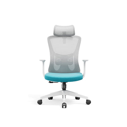 Modern Minimalist High-Back Mesh Office Chair - Adjustable Headrest Ergonomic Lumbar Support Silent Casters Desk Chair For Home Office