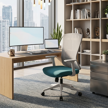 Modern Minimalist Mid-Back Mesh Office Chair - Ergonomic Lumbar Support Breathable Backrest Desk Chair For Home Office